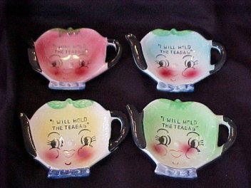 VINTAGE TEA BAG HOLDERS & STAND - JAPAN 